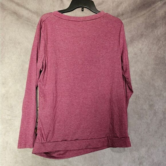 Women's Side Buttons Long Sleeves Top XL - Picture 3 of 4